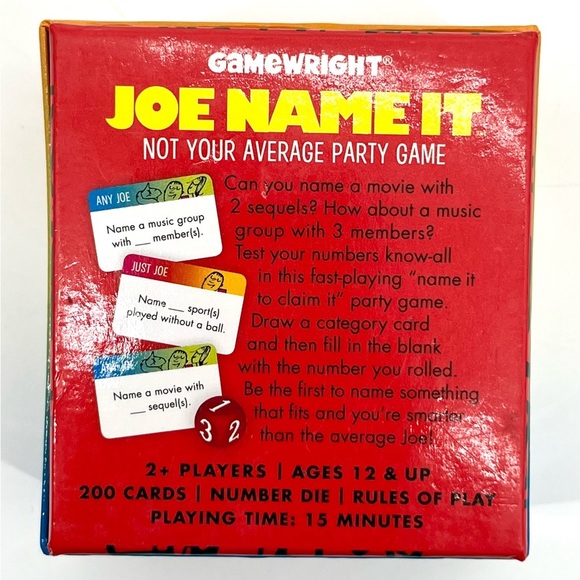 Joe Name It Not Your Average Party Game By Gamewright  COMPLETE - Picture 2 of 3
